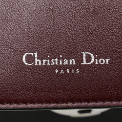 Christian Dior Dior Be Handbag Shoulder Bag Black Silver Wine Red Leather Women's