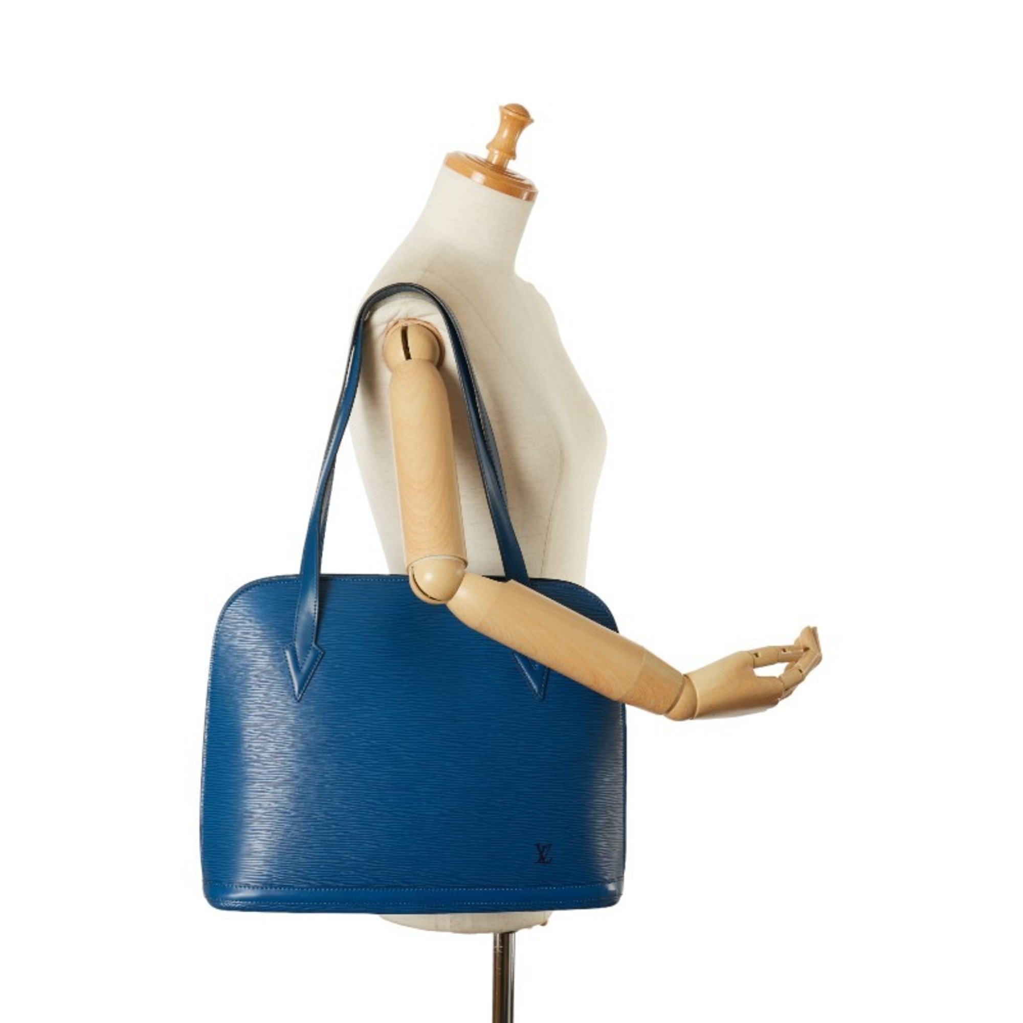 Louis Vuitton Epi Lussac Tote Bag Handbag M52285 Toledo Blue Leather Women's LOUIS VUITTON