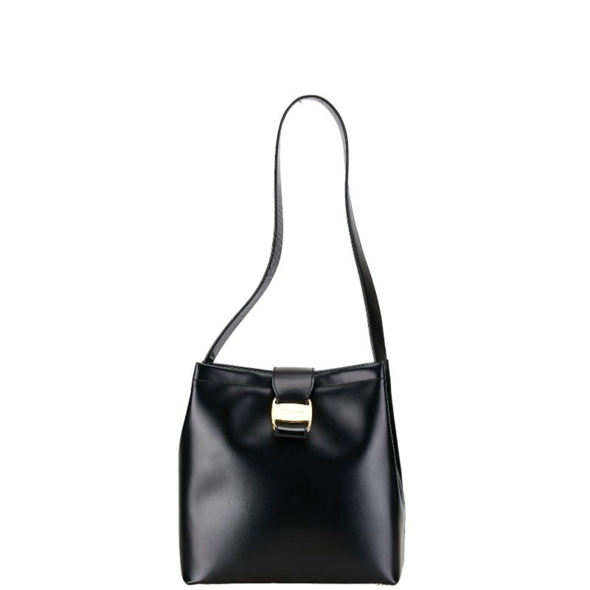 Salvatore Ferragamo Vara Bag Handbag AF-21 8250 Black Leather Women's