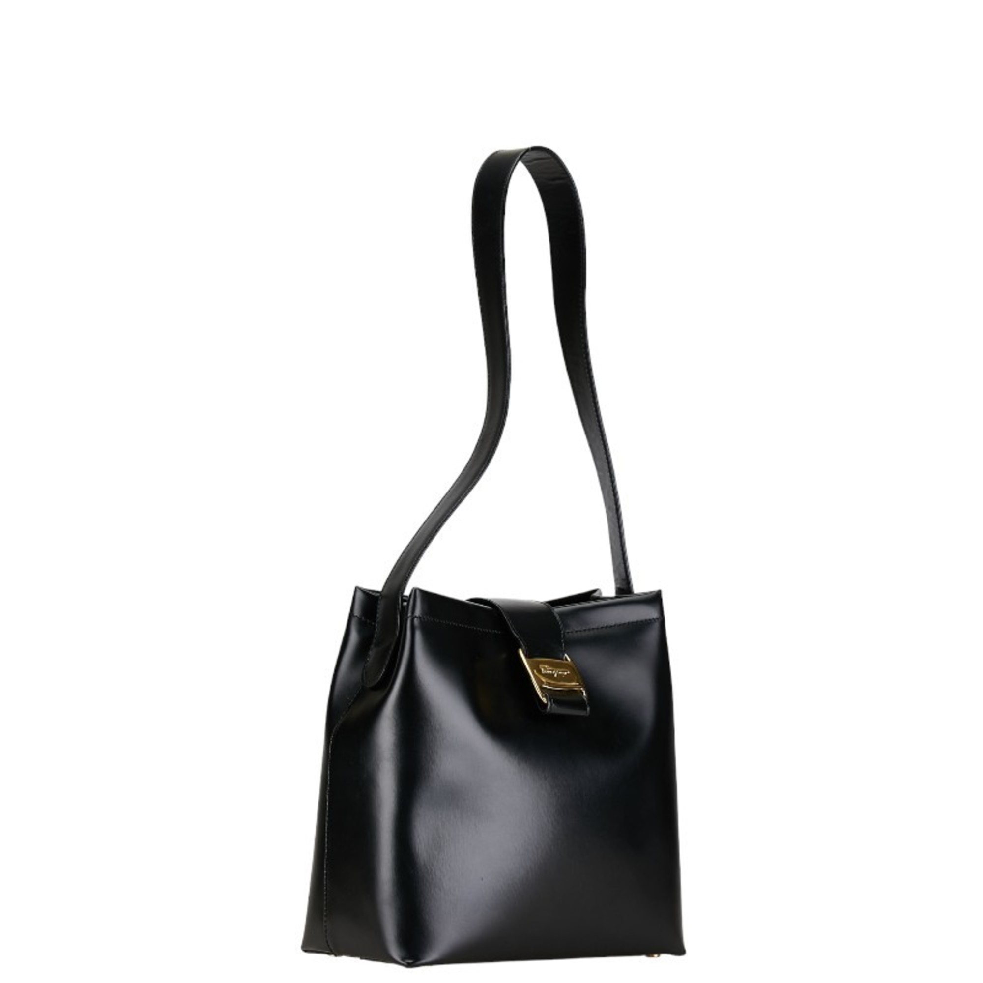 Salvatore Ferragamo Vara Bag Handbag AF-21 8250 Black Leather Women's