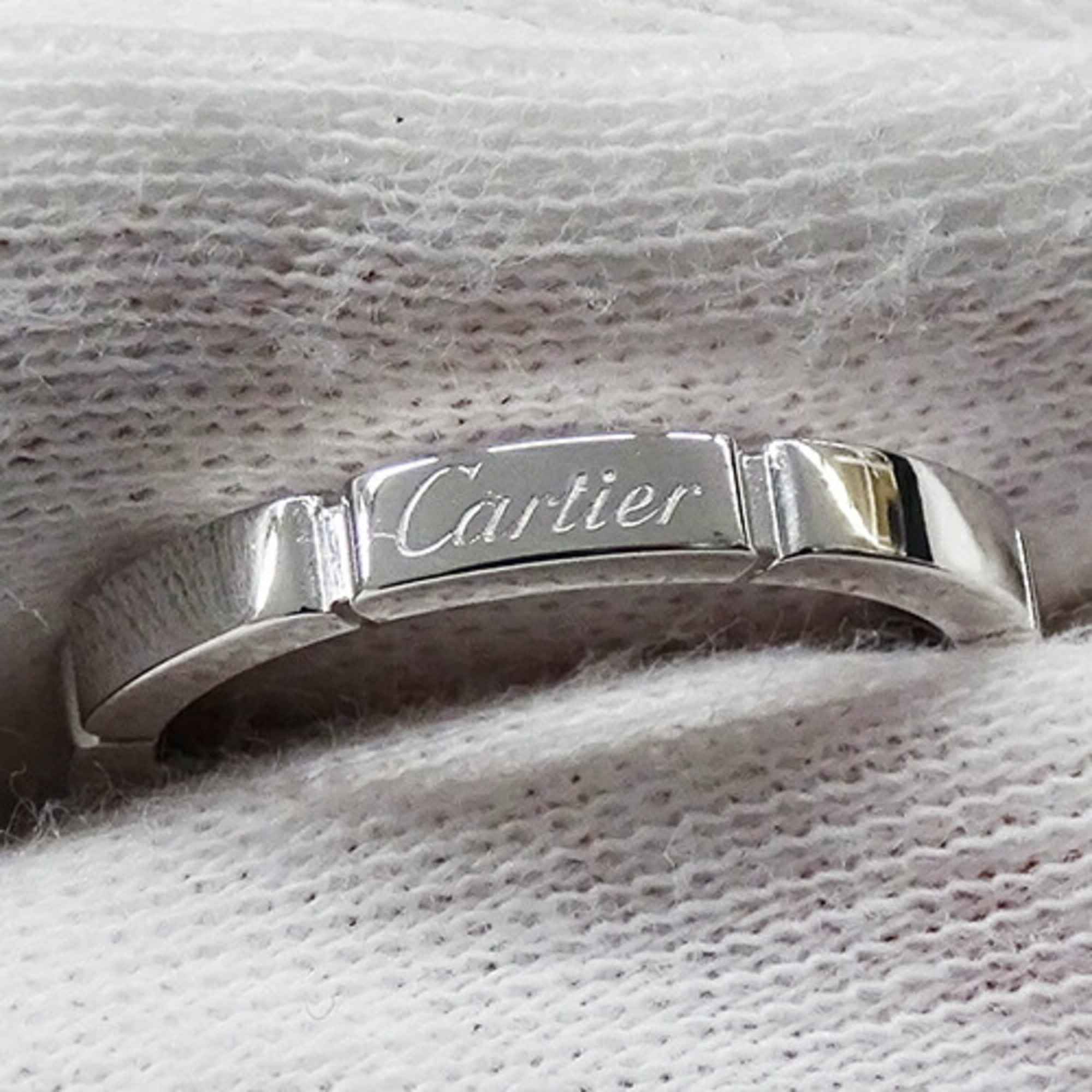 Cartier Ring for Women and Men, 750WG Maillon Panthere White Gold #50, Approx. Size 10, Polished