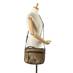 Burberry Shoulder Bag Khaki Brown Nylon Leather Women's BURBERRY