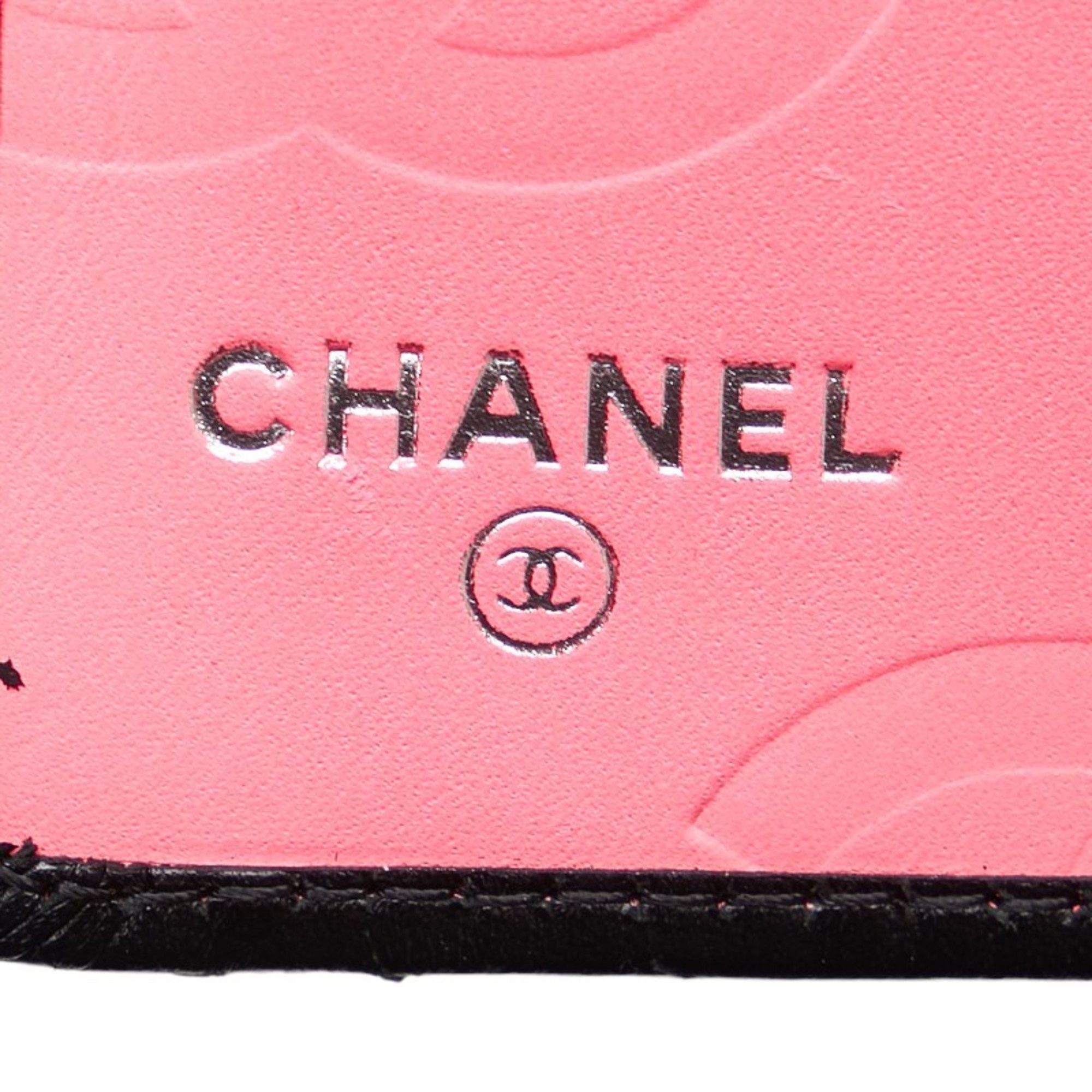 Chanel Matelasse Cambon Line Coco Mark Long Wallet Bi-fold Black Lambskin Women's CHANEL