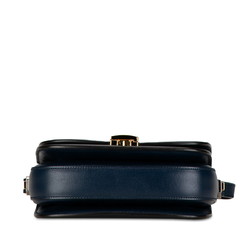 Gucci Sylvie Shoulder Bag 615965 Navy Leather Women's GUCCI