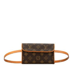 Louis Vuitton Monogram Pochette Florentine XS Body Bag Waist Shoulder M51855 Brown PVC Leather Women's LOUIS VUITTON