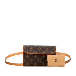 Louis Vuitton Monogram Pochette Florentine XS Body Bag Waist Shoulder M51855 Brown PVC Leather Women's LOUIS VUITTON