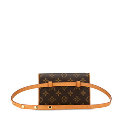 Louis Vuitton Monogram Pochette Florentine XS Body Bag Waist Shoulder M51855 Brown PVC Leather Women's LOUIS VUITTON