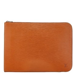 Louis Vuitton Epi Poche Document Clutch Bag Second M54498 Zipangu Gold Orange Leather Women's LOUIS VUITTON