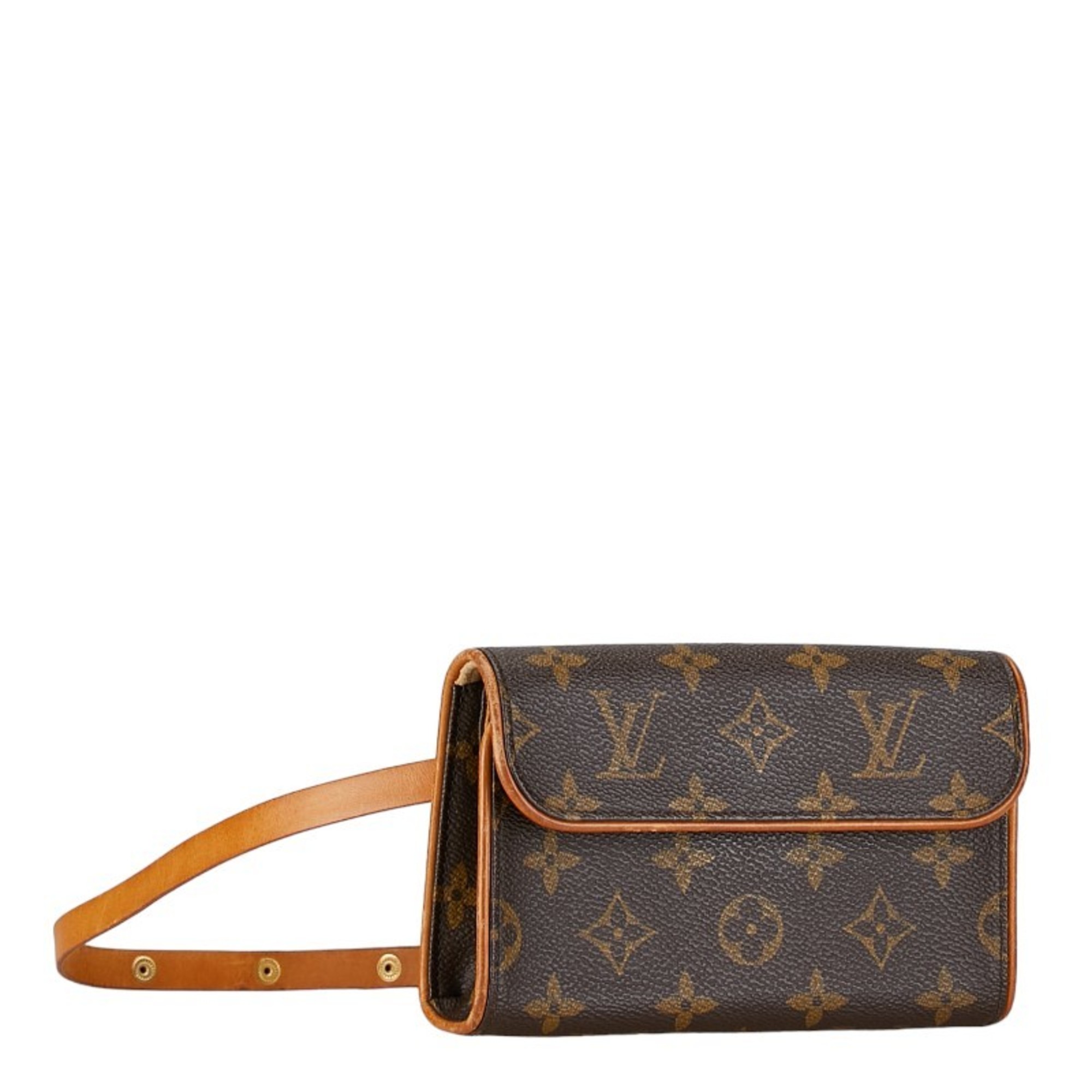 Louis Vuitton Monogram Pochette Florentine XS Body Bag Waist Shoulder M51855 Brown PVC Leather Women's LOUIS VUITTON