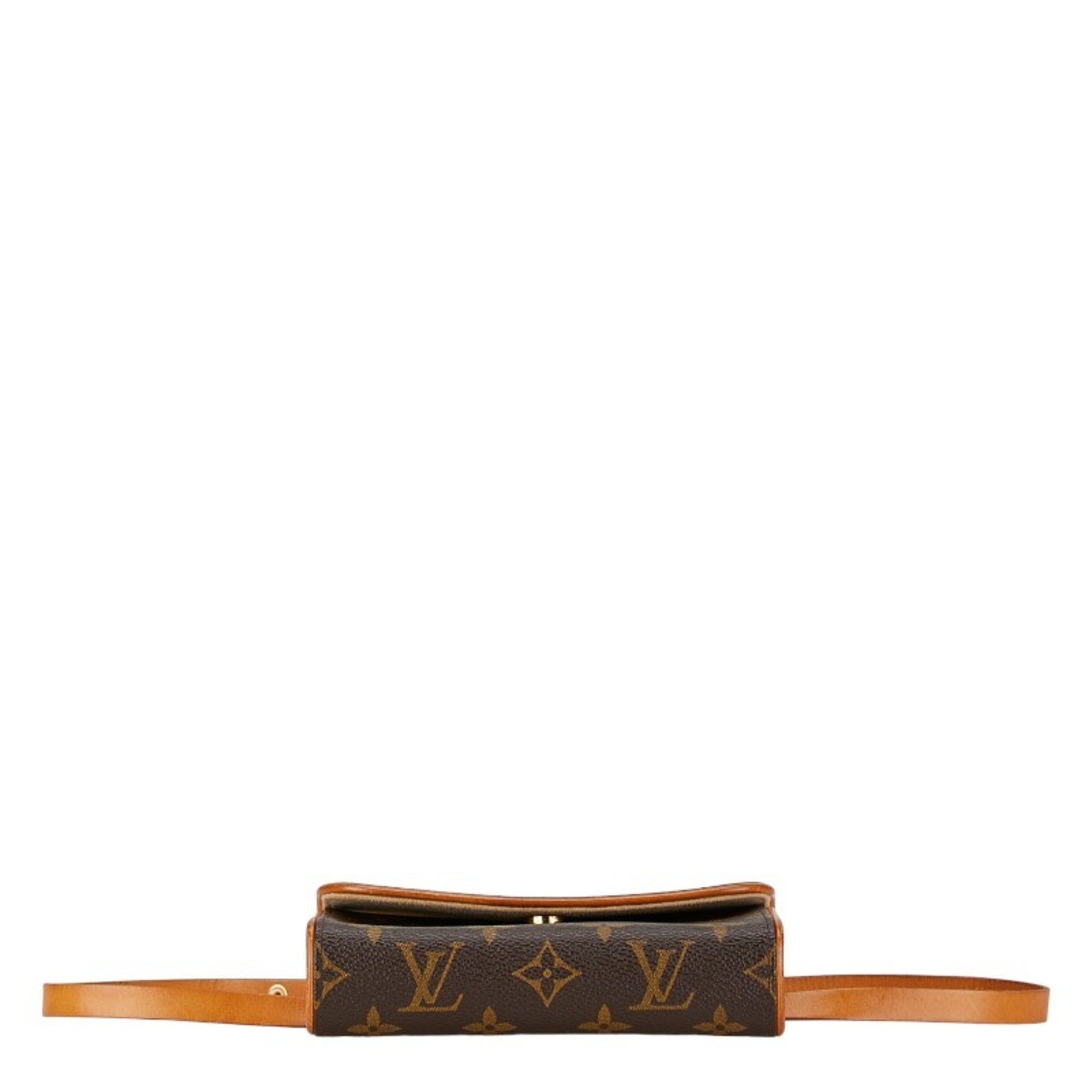 Louis Vuitton Monogram Pochette Florentine XS Body Bag Waist Shoulder M51855 Brown PVC Leather Women's LOUIS VUITTON