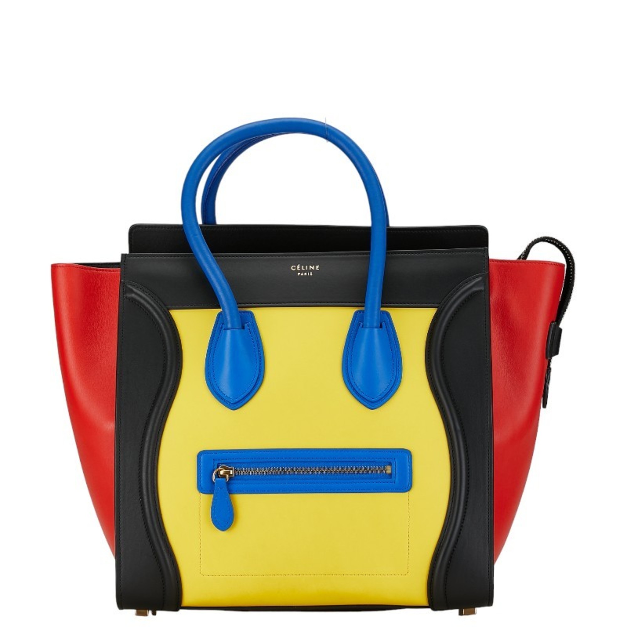 CELINE Luggage Shopper Handbag Tote Bag Multicolor Leather Women's