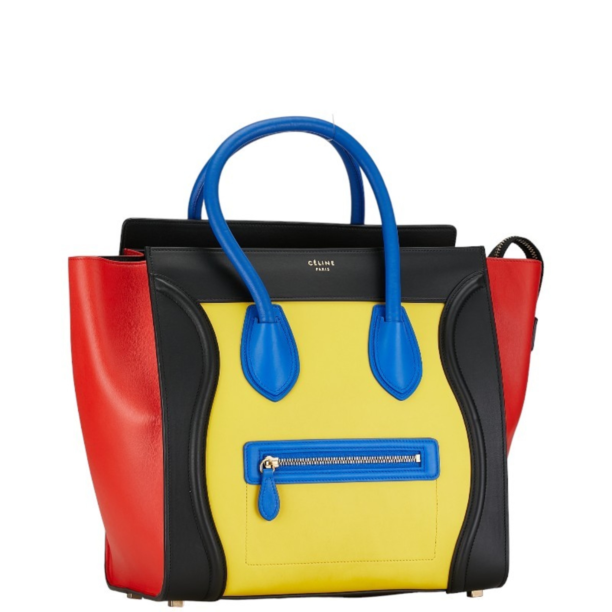 CELINE Luggage Shopper Handbag Tote Bag Multicolor Leather Women's