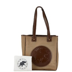 HUNTING WORLD Tote Bag Brown Canvas Leather Men's