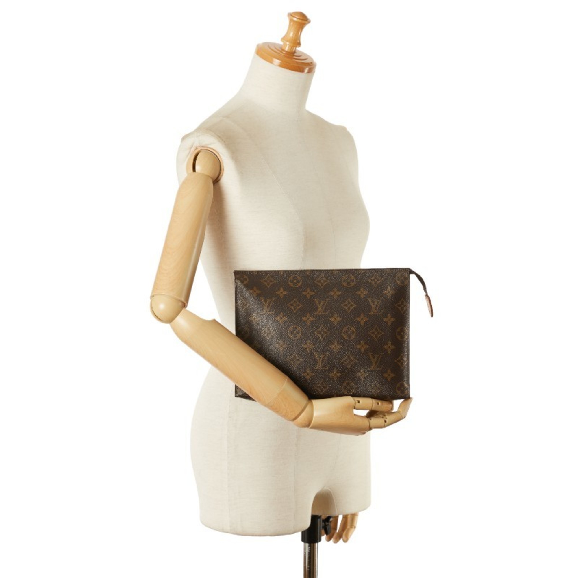 Louis Vuitton Monogram Poche Toilette Second Bag M46037 Brown PVC Leather Women's LOUIS VUITTON