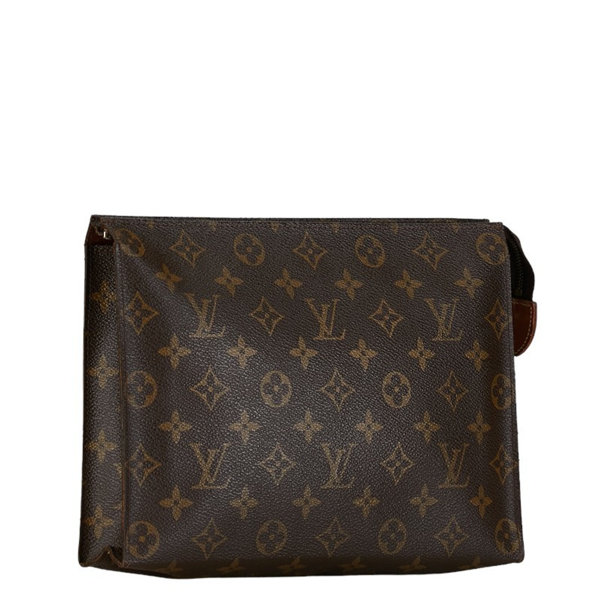 Louis Vuitton Monogram Poche Toilette Second Bag M46037 Brown PVC Leather Women's LOUIS VUITTON