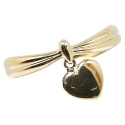 Seiko K18YG Yellow Gold Heart Charm Ring for Women, Size 13