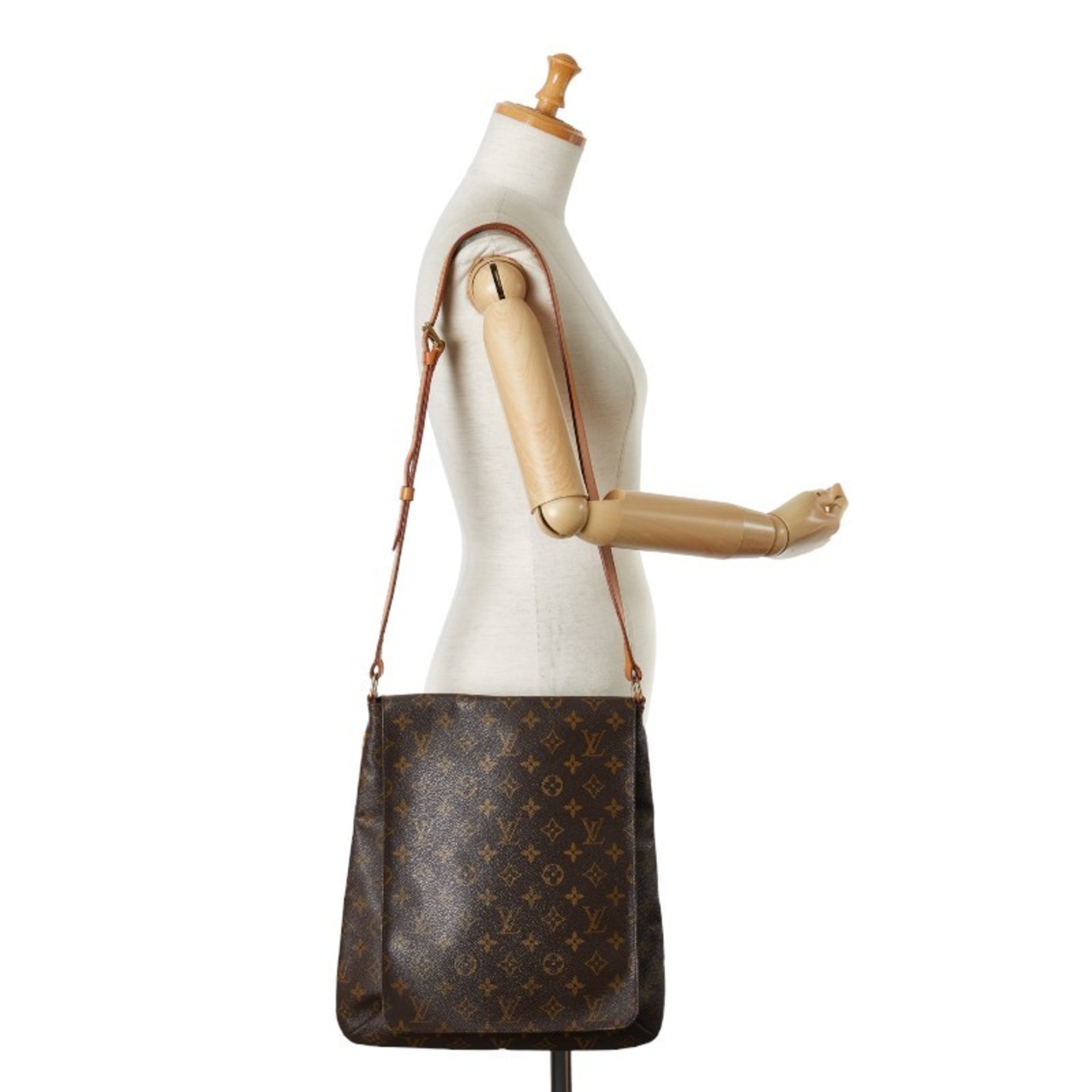 Louis Vuitton Monogram Musette Shoulder Bag M51256 Brown PVC Leather Women's LOUIS VUITTON