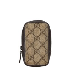 Gucci GG Supreme Pouch Cigarette Case 115262 Beige Brown PVC Leather Women's GUCCI