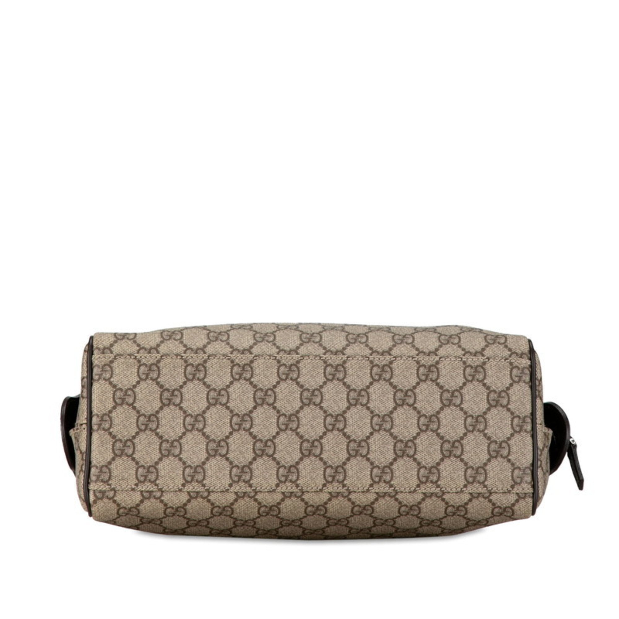 Gucci GG Supreme Clutch Bag Second 108801 Beige Brown PVC Leather Men's GUCCI