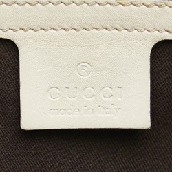 Gucci GG Canvas Bamboo Shoulder Bag Handbag 169961 Beige Ivory White Leather Women's GUCCI