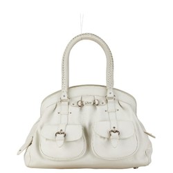 Christian Dior Dior handbag tote bag white leather women's