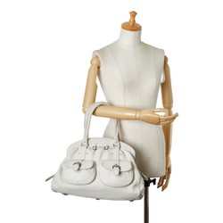 Christian Dior Dior handbag tote bag white leather women's