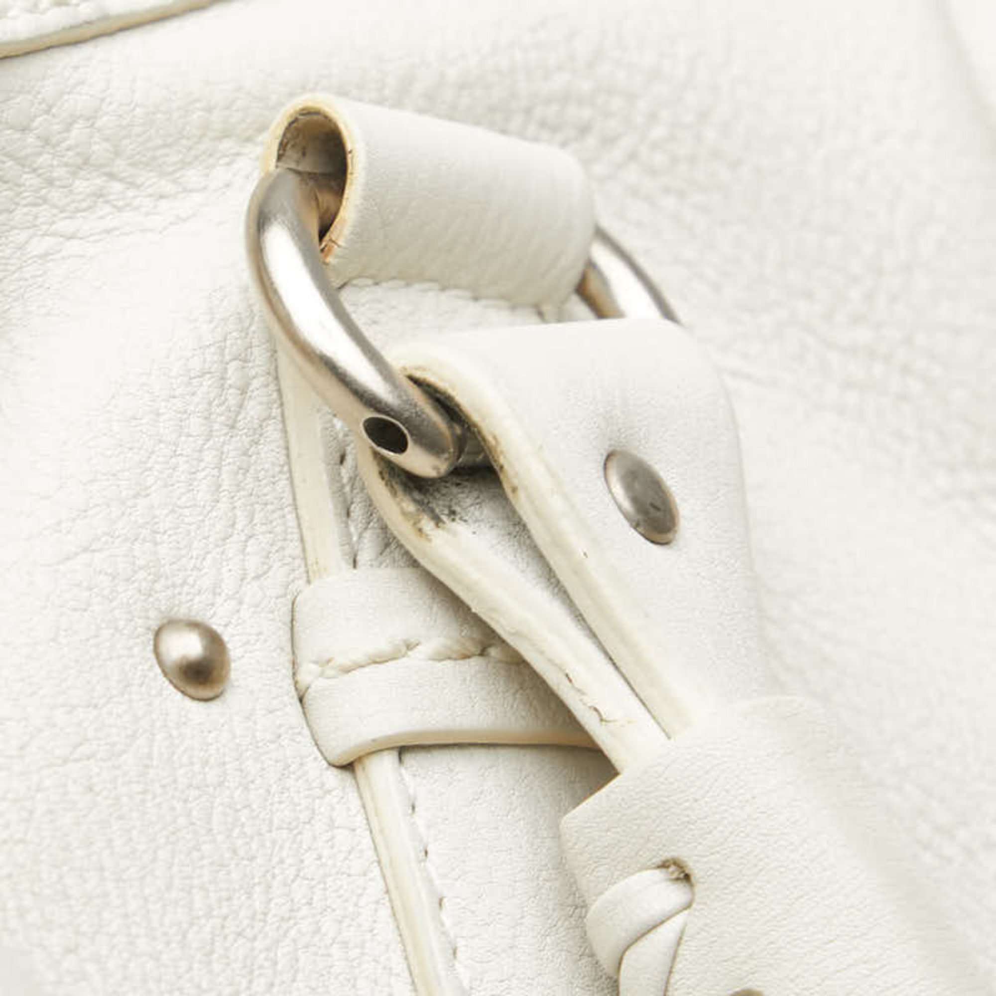 Christian Dior Dior handbag tote bag white leather women's