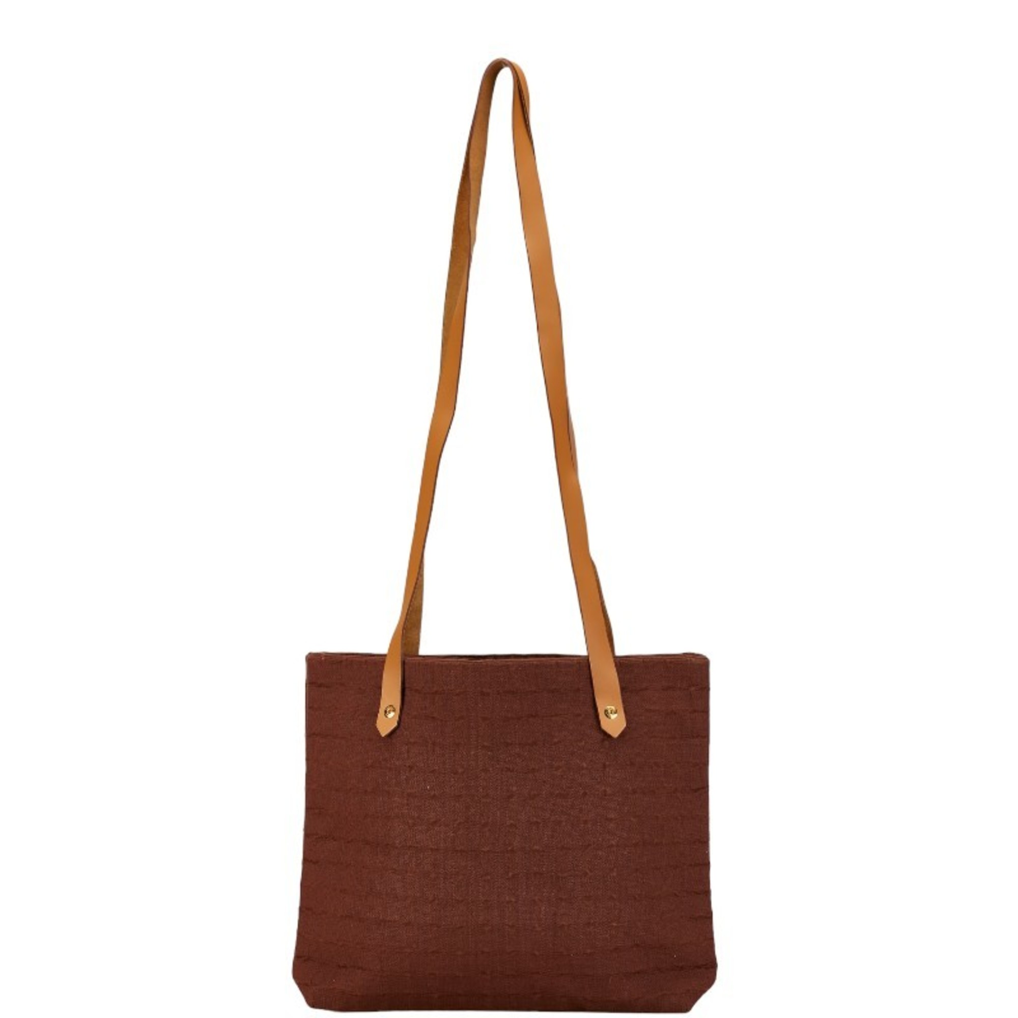 Hermes Amedaba Cabas de Poche Tote Bag Shoulder Brown Canvas Leather Women's HERMES