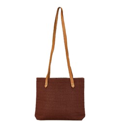 Hermes Amedaba Cabas de Poche Tote Bag Shoulder Brown Canvas Leather Women's HERMES