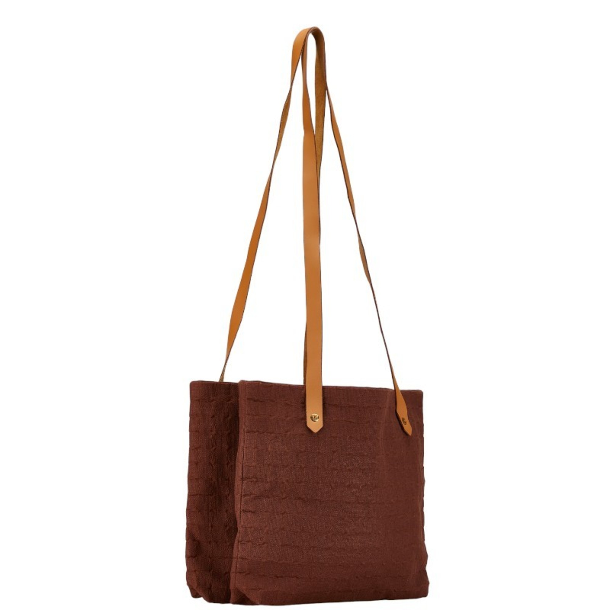 Hermes Amedaba Cabas de Poche Tote Bag Shoulder Brown Canvas Leather Women's HERMES