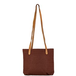 Hermes Amedaba Cabas de Poche Tote Bag Shoulder Brown Canvas Leather Women's HERMES