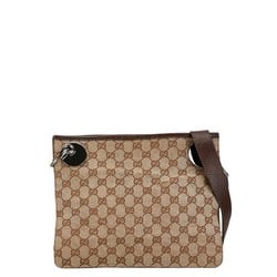 Gucci GG Canvas Shoulder Bag 120841 Beige Brown Leather Women's GUCCI