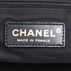 Chanel New Travel Line Tote Bag Handbag Black Canvas Leather Women's CHANEL