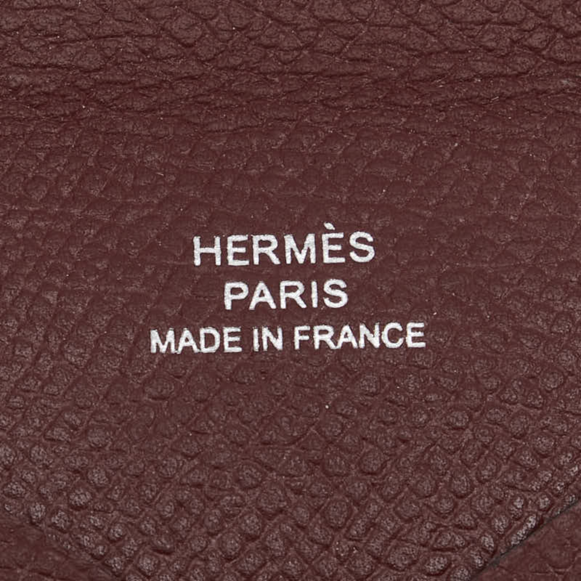 Hermes Calvi Card Case Coin Rouge Ash Wine Red Epsom Leather Women's HERMES