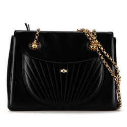 Tiffany Circle Chain Shoulder Bag Black Leather Women's TIFFANY&Co.