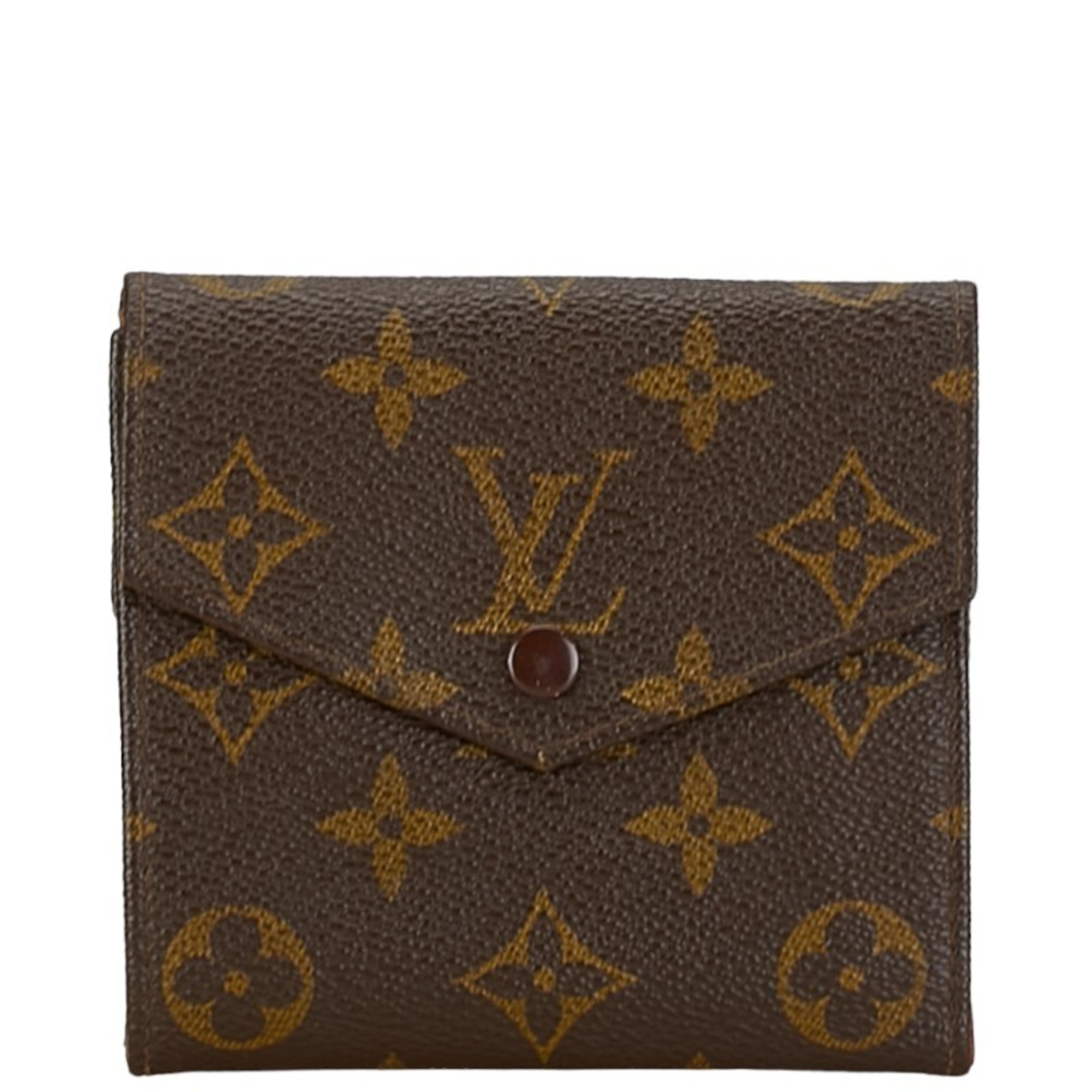 Louis Vuitton Monogram Porte Monnaie Bifold Wallet M61660 Brown PVC Leather Women's LOUIS VUITTON