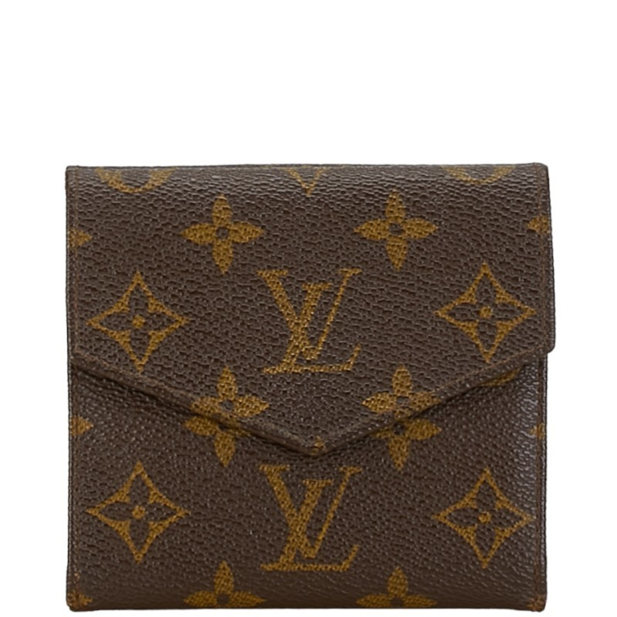 Louis Vuitton Monogram Porte Monnaie Bifold Wallet M61660 Brown PVC Leather Women's LOUIS VUITTON