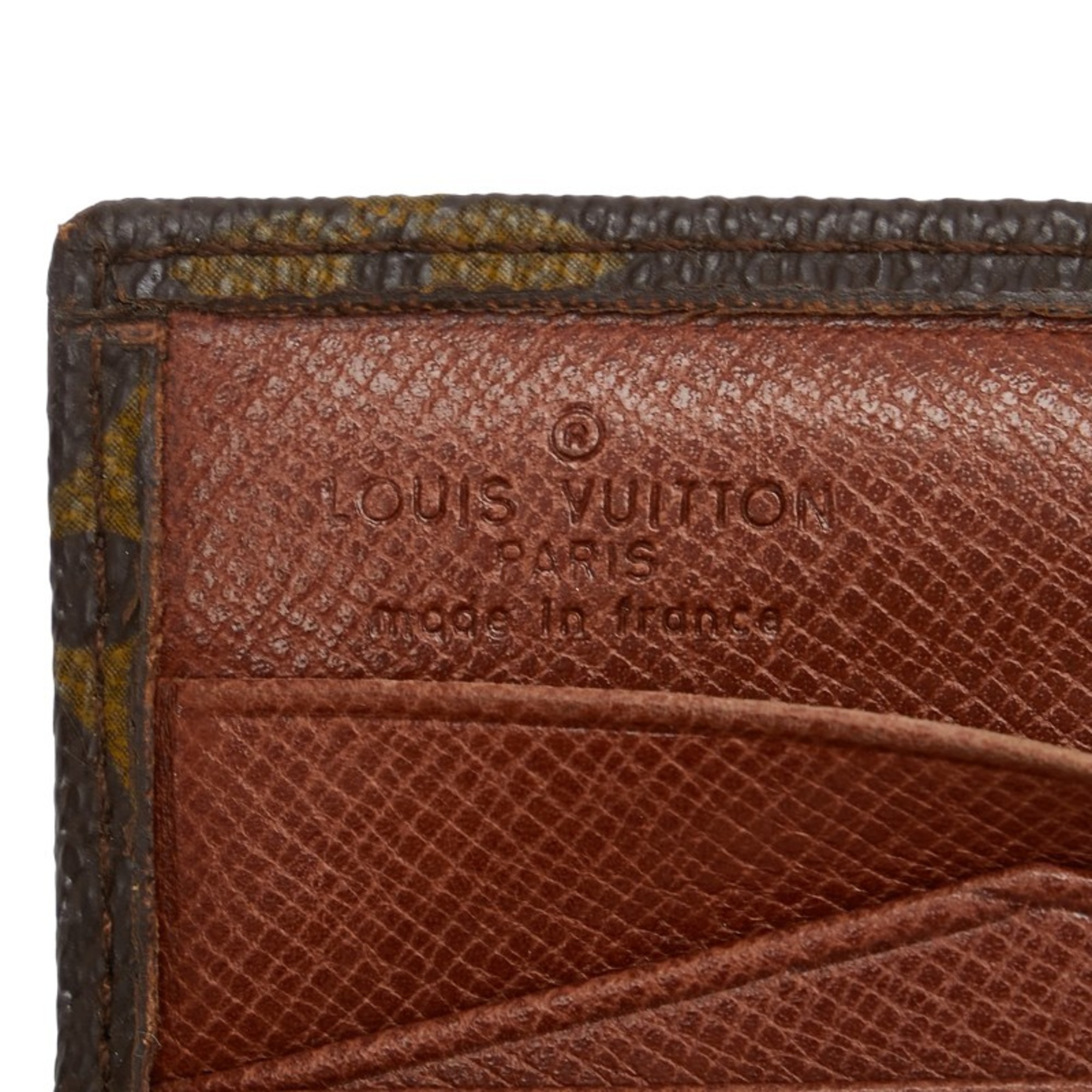 Louis Vuitton Monogram Porte Monnaie Bifold Wallet M61660 Brown PVC Leather Women's LOUIS VUITTON