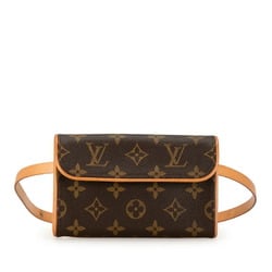 Louis Vuitton Monogram Pochette Florentine XS Body Bag Waist Shoulder M51855 Brown PVC Leather Women's LOUIS VUITTON