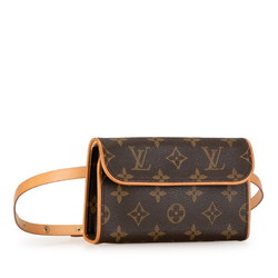 Louis Vuitton Monogram Pochette Florentine XS Body Bag Waist Shoulder M51855 Brown PVC Leather Women's LOUIS VUITTON