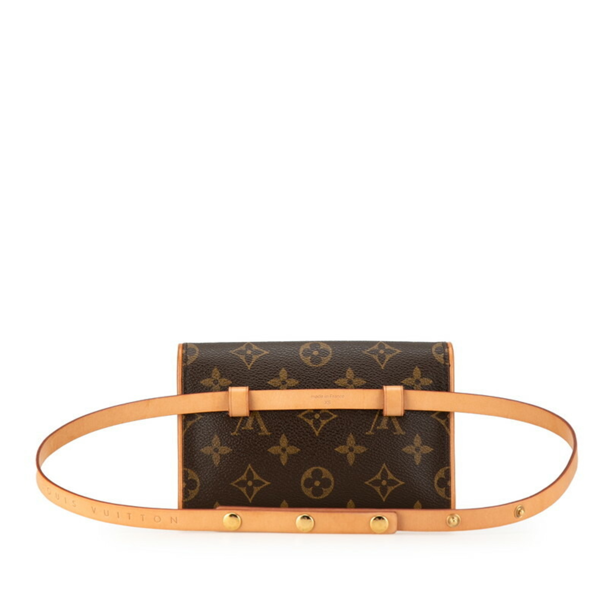 Louis Vuitton Monogram Pochette Florentine XS Body Bag Waist Shoulder M51855 Brown PVC Leather Women's LOUIS VUITTON