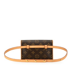 Louis Vuitton Monogram Pochette Florentine XS Body Bag Waist Shoulder M51855 Brown PVC Leather Women's LOUIS VUITTON