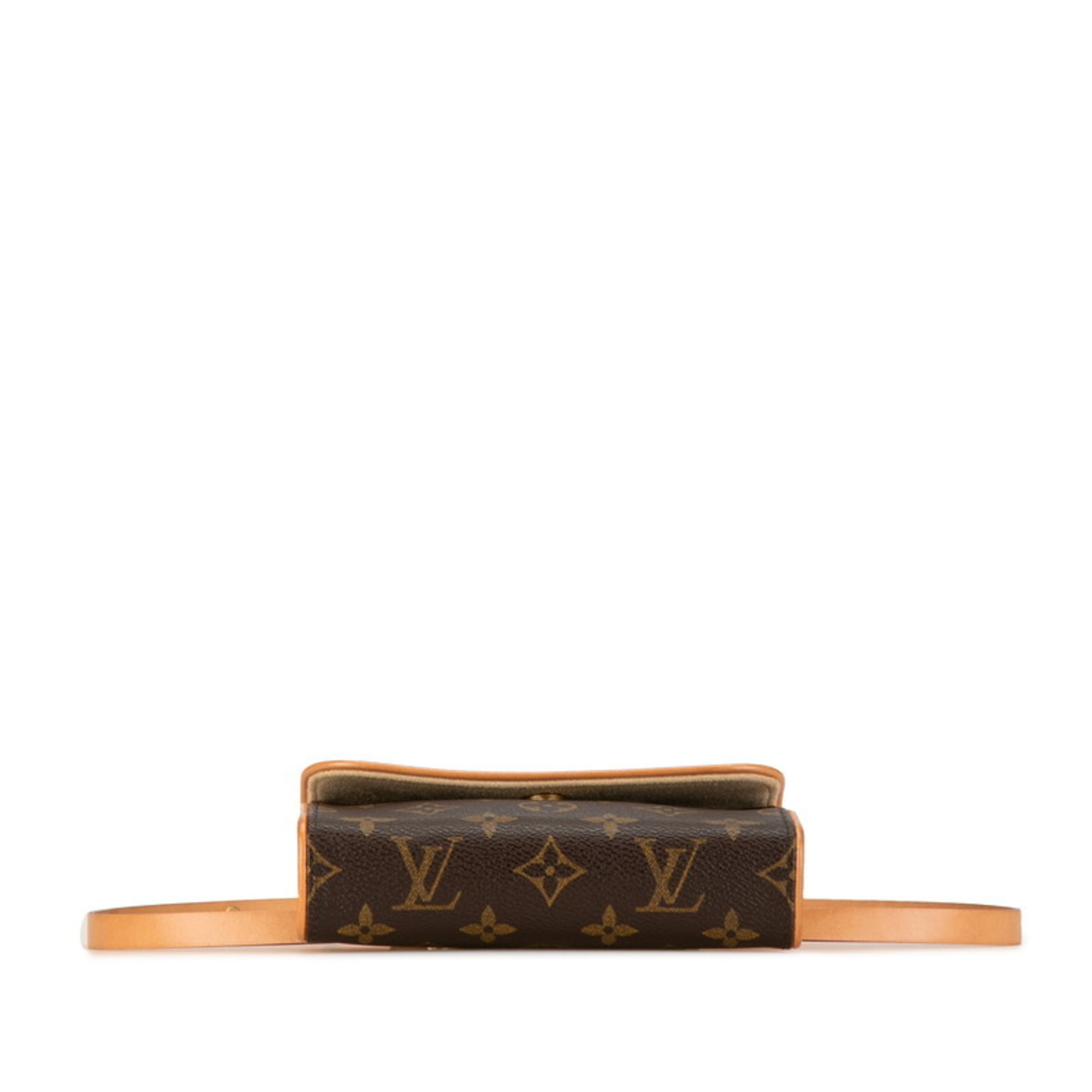 Louis Vuitton Monogram Pochette Florentine XS Body Bag Waist Shoulder M51855 Brown PVC Leather Women's LOUIS VUITTON