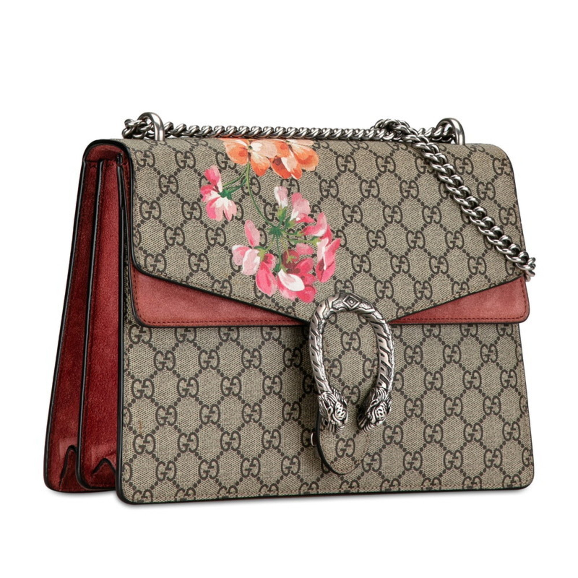 Gucci GG Blooms Dionysus Chain Shoulder Bag 400235 Beige Multicolor PVC Suede Women's GUCCI