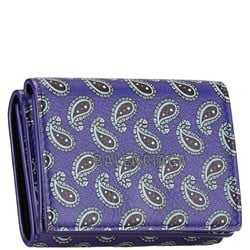 Balenciaga CASH MINI WALLET Paisley Tri-fold Wallet Compact 594312 Purple Leather Women's BALENCIAGA