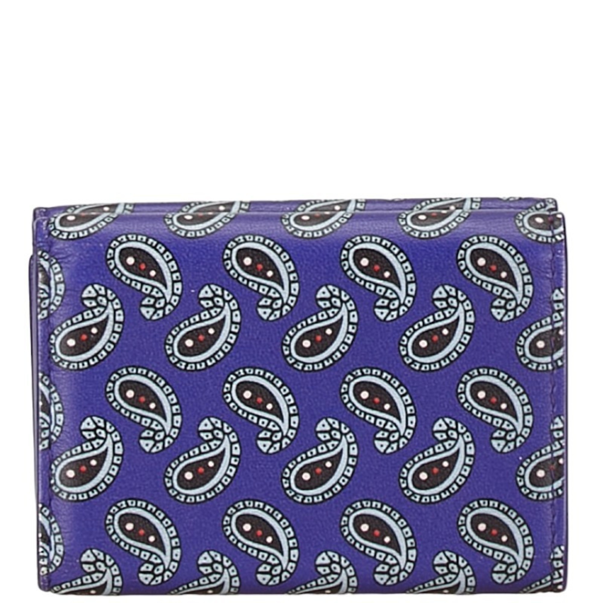 Balenciaga CASH MINI WALLET Paisley Tri-fold Wallet Compact 594312 Purple Leather Women's BALENCIAGA