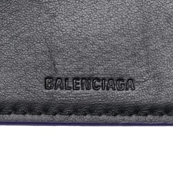 Balenciaga CASH MINI WALLET Paisley Tri-fold Wallet Compact 594312 Purple Leather Women's BALENCIAGA