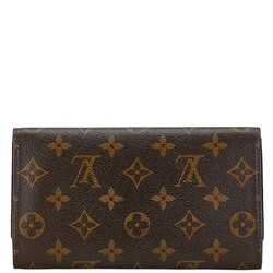 Louis Vuitton Monogram Portefeuille International Long Wallet M61217 Brown PVC Leather Women's LOUIS VUITTON