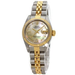 Rolex 79173 2BR Datejust Yellow Shell 2P Diamond Watch Stainless Steel K18YG Ladies