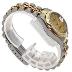 Rolex 79173 2BR Datejust Yellow Shell 2P Diamond Watch Stainless Steel K18YG Ladies